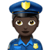 👮🏿‍♀️ woman police officer: dark skin tone display on Apple